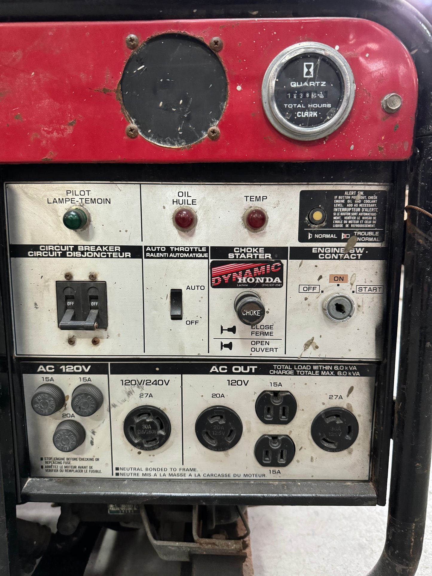 Honda ES6500 Generator - Rental Stock