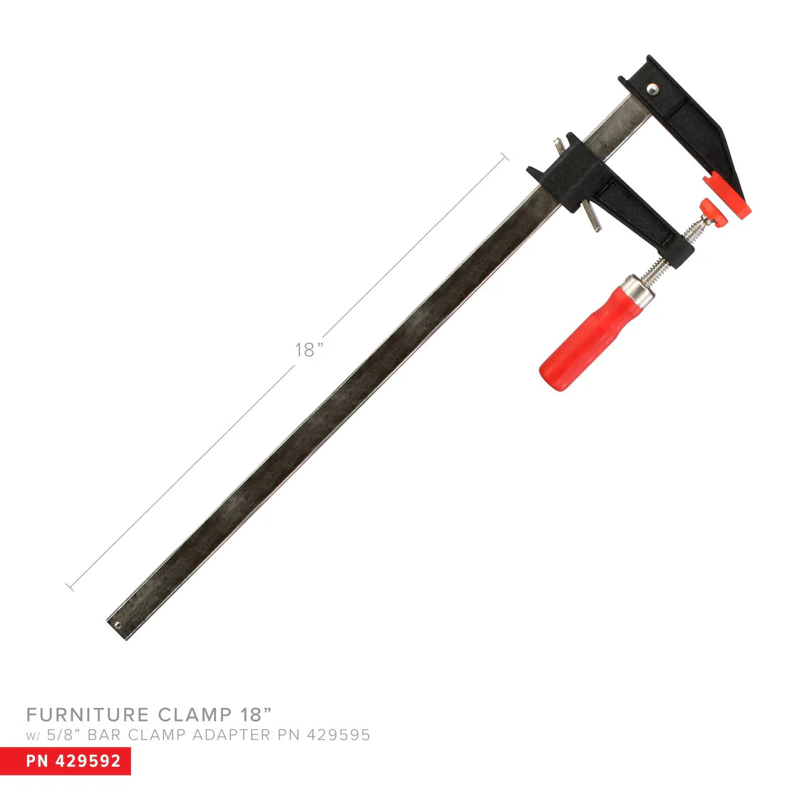 Serre-joints pour meubles avec adaptateur de serre-joint de 5/8 po, longueurs de 6 po à 36 po