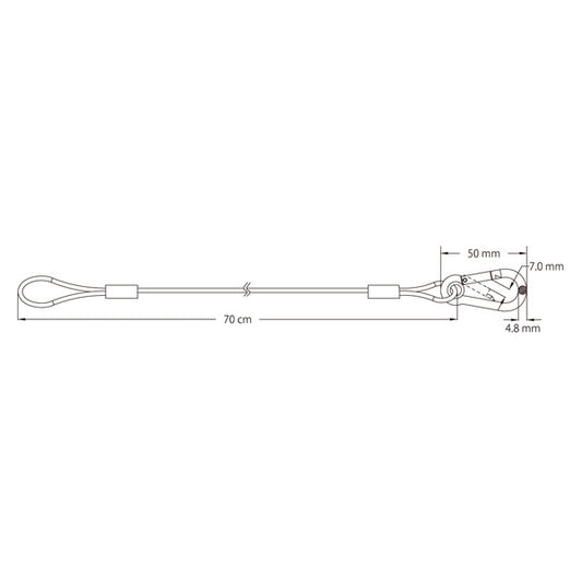 KUPO 70cm Safety Wire- 3.0mm Diameter with PVC Jacket