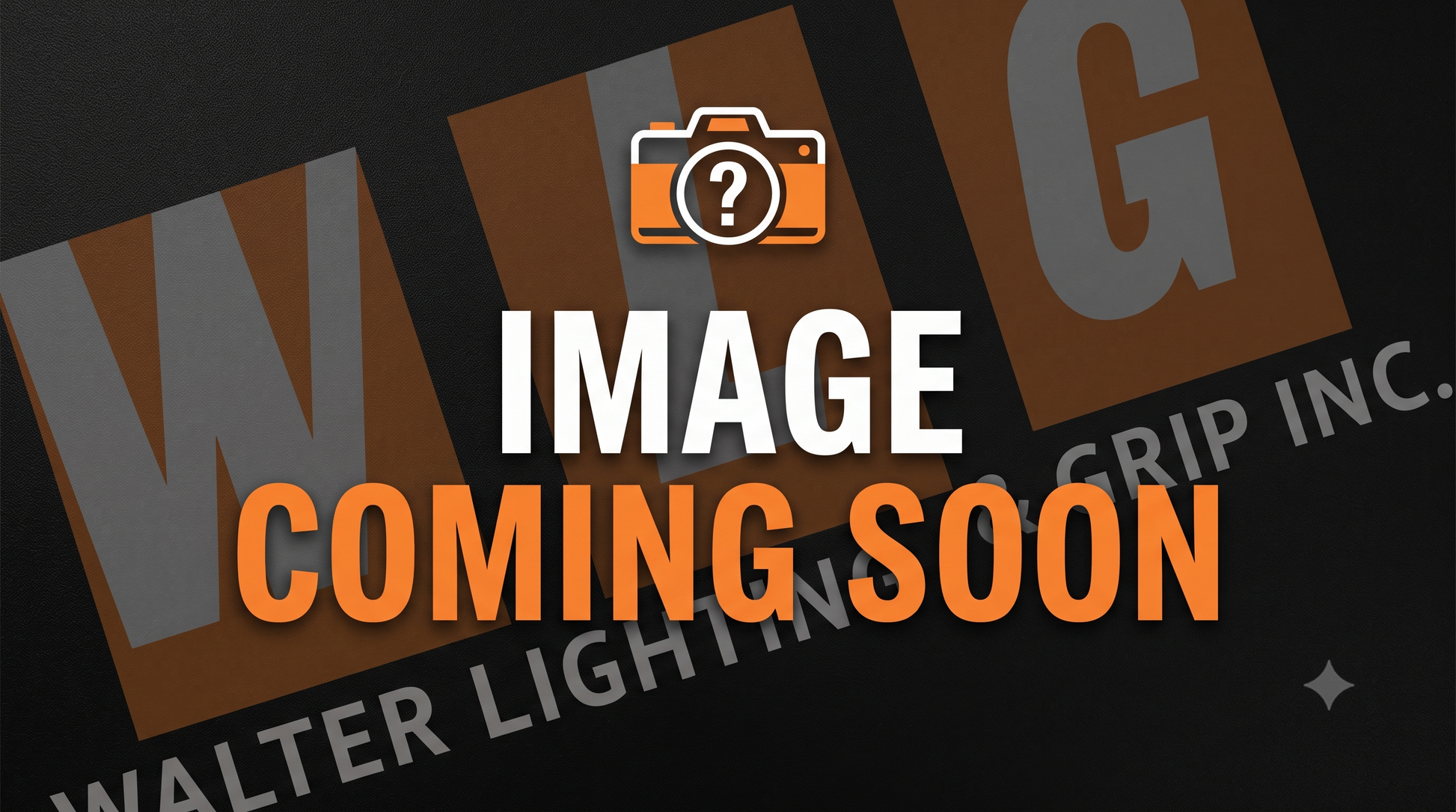 A placeholder graphic with a camera icon and the text 'IMAGE COMING SOON' over a dark background with large partial letters and faint 'WALTER LIGHTNING GRIP INC.' text.