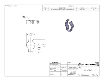 LiteGear - Fluorescent Mounting Clip, T-8