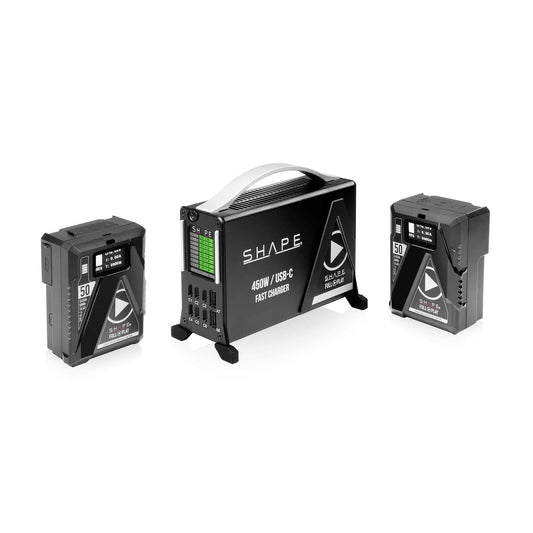 SHAPE Fast Charger Kit USB-C with 2x 50Wh Mini V-Mount Batteries