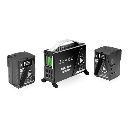 SHAPE Fast Charger Kit USB-C with 2x Mini V-Mount 99Wh Batteries