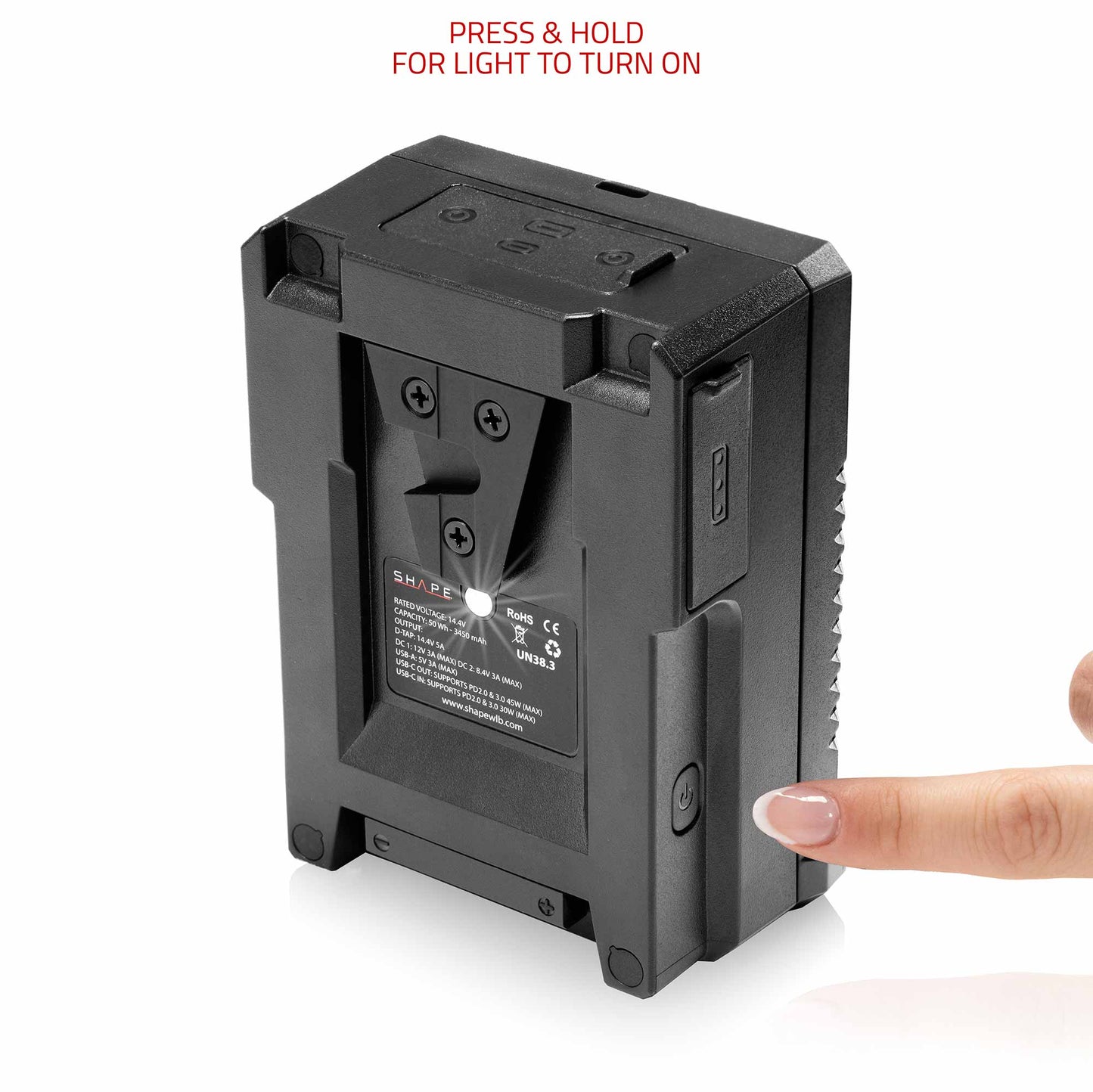 SHAPE Mini 50Wh V-Mount battery USB-C Input/Output